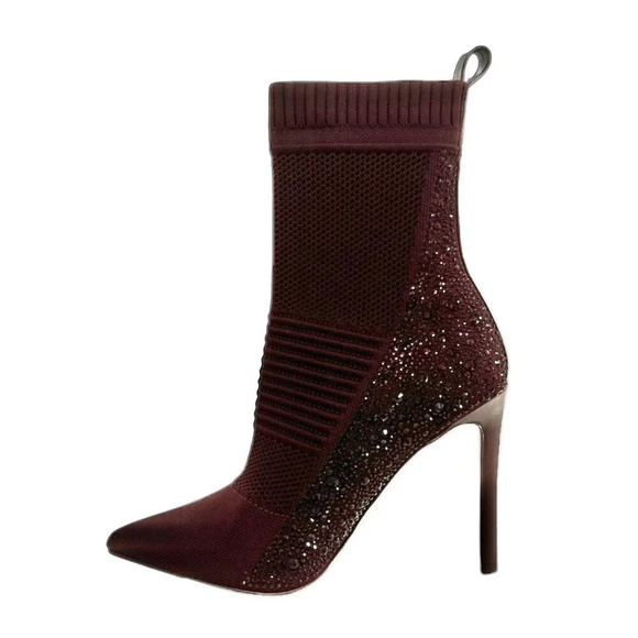 STEVE MADDEN MAXWELLE Women's Heeled Ankle Sock Boots - Picture 2 of 6